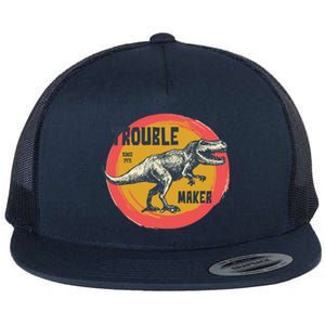 Trouble Maker T-Rex Since 1971 Flat Bill Trucker Hat