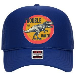 Trouble Maker T-Rex Since 1971 High Crown Mesh Back Trucker Hat