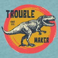 Trouble Maker T-Rex Since 1971 Sueded Cloud Jersey T-Shirt