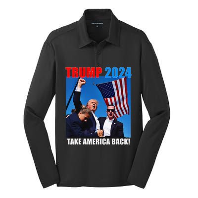 Trump Rally Pray For President Trump God Bless Trump Silk Touch Performance Long Sleeve Polo