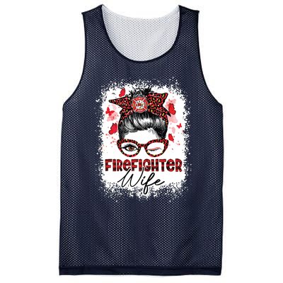 The Red Proud Firefighter Fireman Wife Messy Bun Hair Mesh Reversible Basketball Jersey Tank