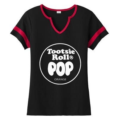 Tootsie Roll Pops Orange Funny Candy Group Halloween Costume Ladies Halftime Notch Neck Tee