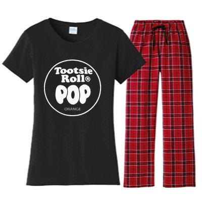 Tootsie Roll Pops Orange Funny Candy Group Halloween Costume Women's Flannel Pajama Set