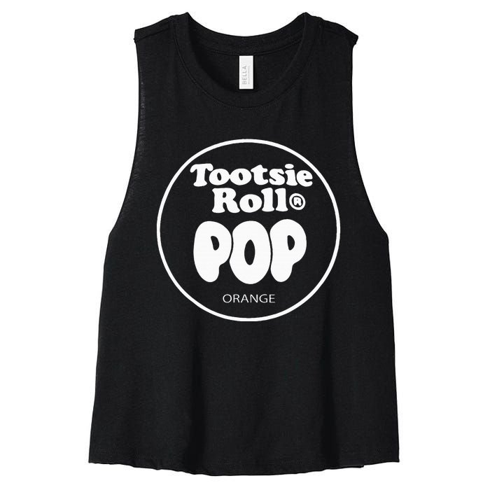 Tootsie Roll Pops Orange Funny Candy Group Halloween Costume Women's Racerback Cropped Tank