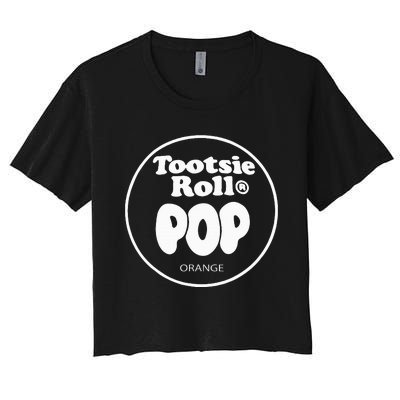 Tootsie Roll Pops Orange Funny Candy Group Halloween Costume Women's Crop Top Tee