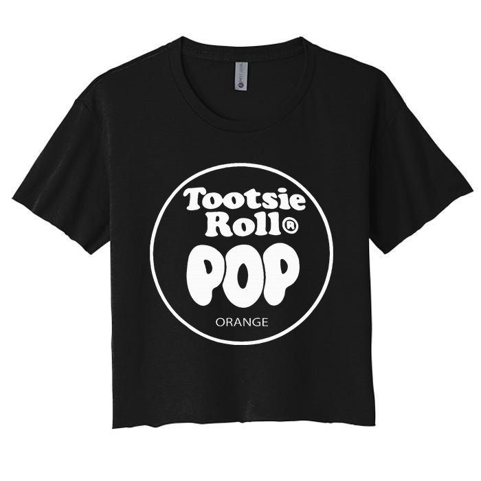 Tootsie Roll Pops Orange Funny Candy Group Halloween Costume Women's Crop Top Tee