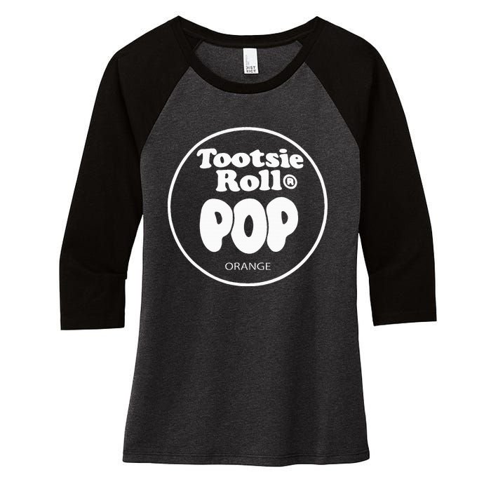 Tootsie Roll Pops Orange Funny Candy Group Halloween Costume Women's Tri-Blend 3/4-Sleeve Raglan Shirt