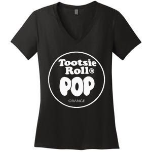 Tootsie Roll Pops Orange Funny Candy Group Halloween Costume Women's V-Neck T-Shirt