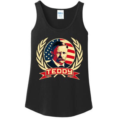 Theodore Roosevelt. President Teddy. American Stars. Ladies Essential Tank