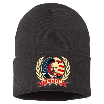 Theodore Roosevelt. President Teddy. American Stars. Sustainable Knit Beanie
