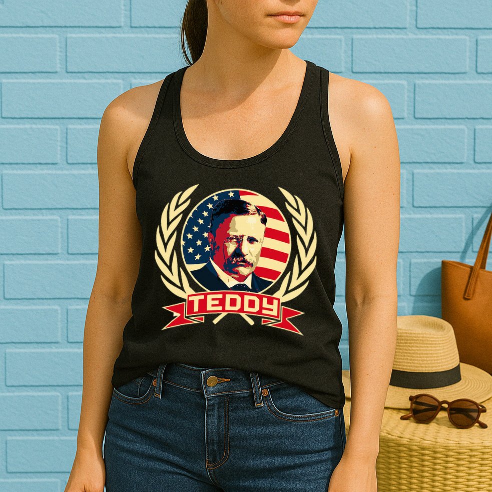 Theodore Roosevelt. President Teddy. American Stars. Womens Tank Top
