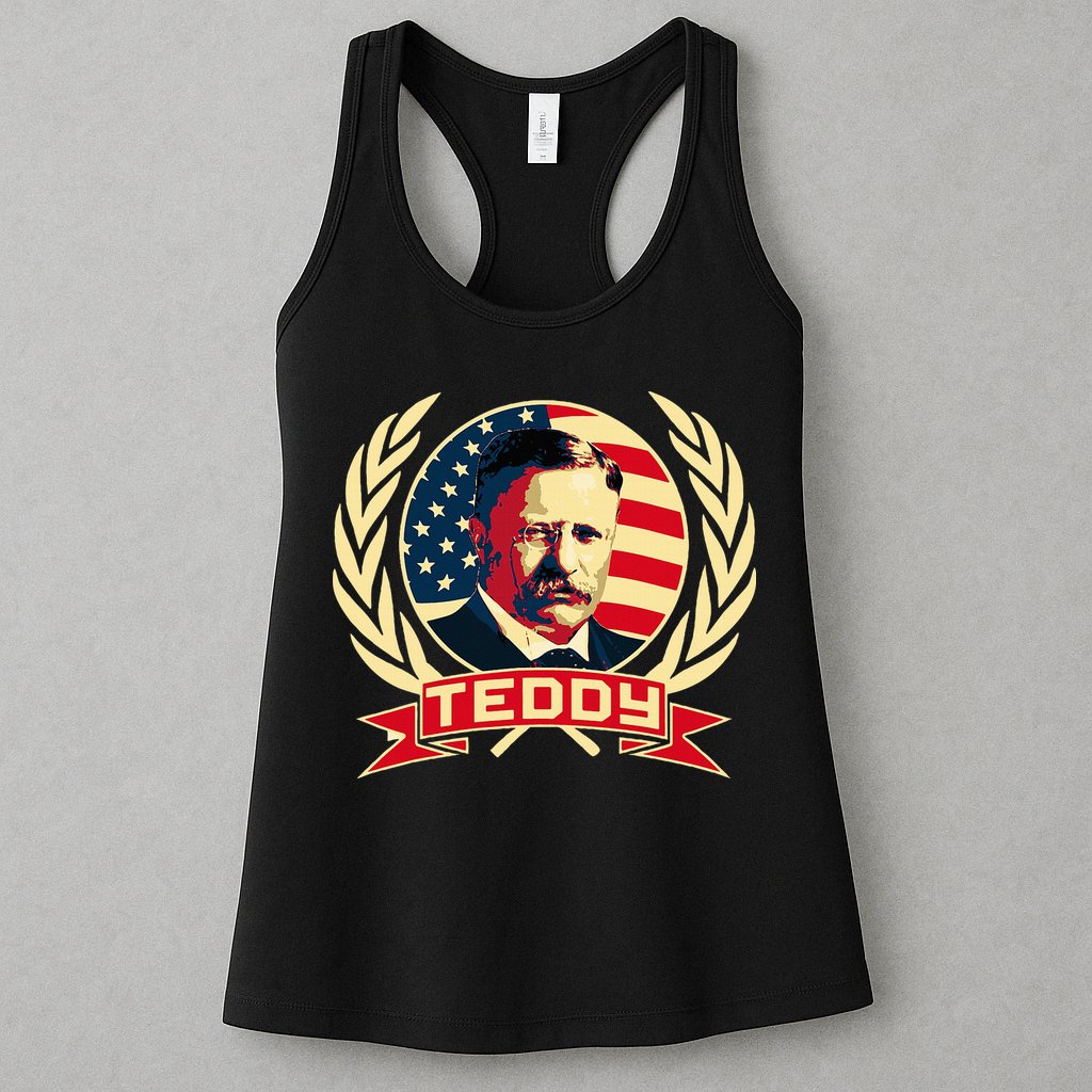 Theodore Roosevelt. President Teddy. American Stars. Womens Tank Top