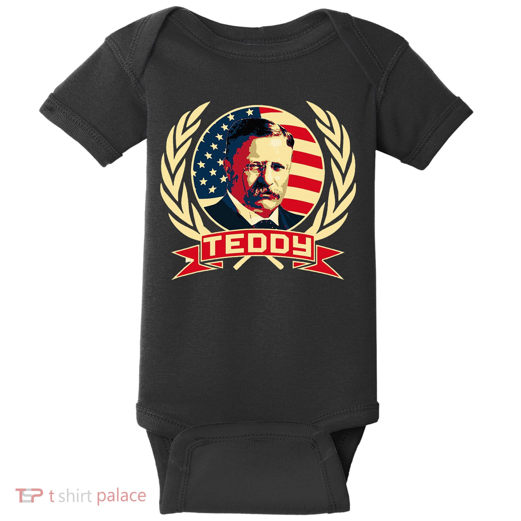 Theodore Roosevelt. President Teddy. American Stars. Baby Bodysuit