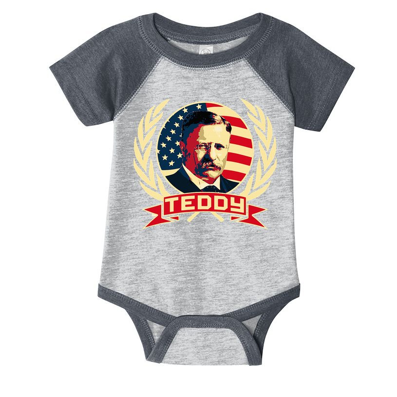 Theodore Roosevelt. President Teddy. American Stars. Infant Baby Jersey Bodysuit
