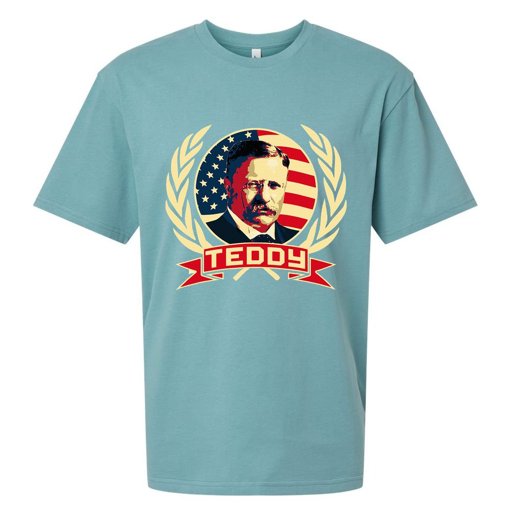 Theodore Roosevelt. President Teddy. American Stars. Sueded Cloud Jersey T-Shirt
