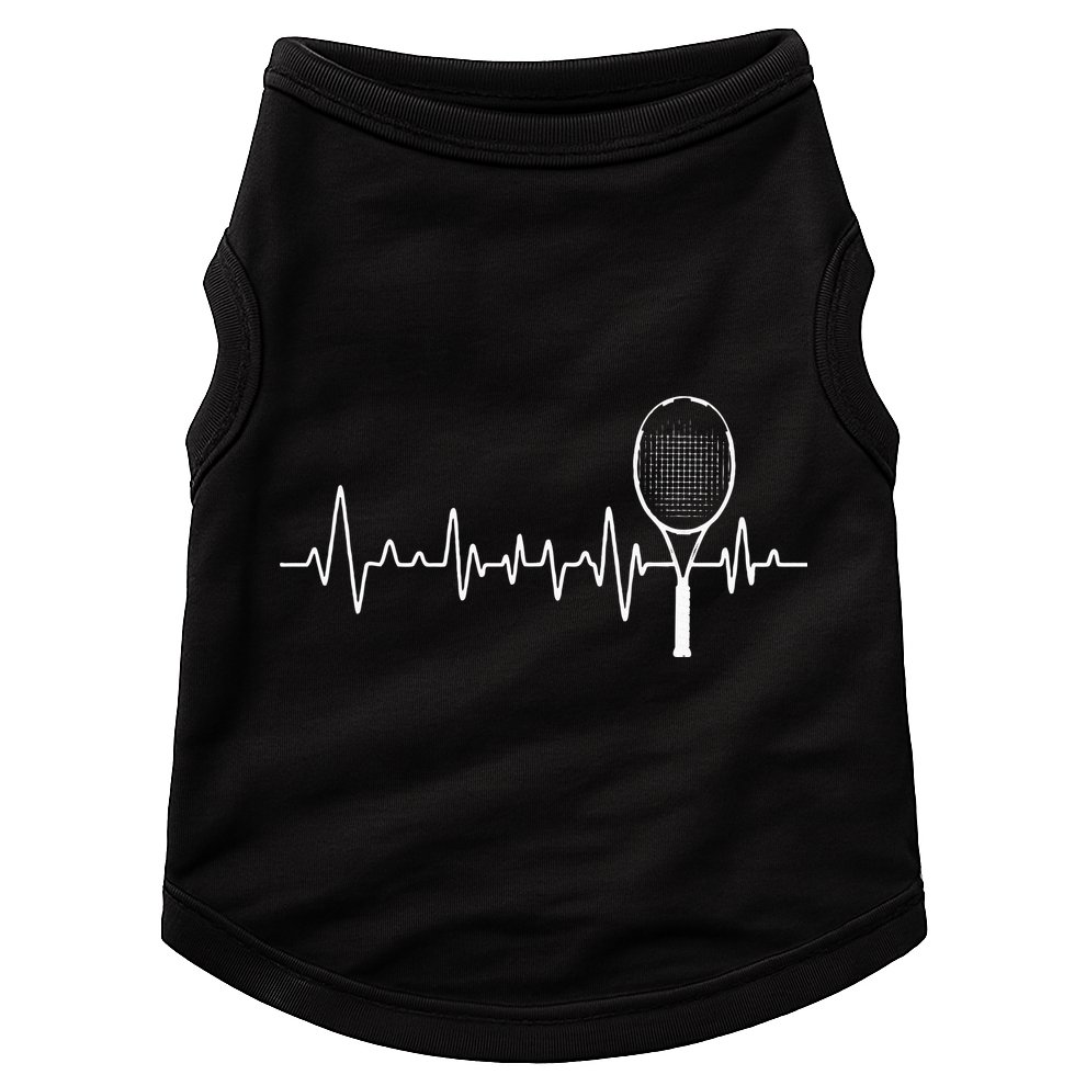 Tennis Racket Pulse Heartbeat EKG Tournament Sports Lover Doggie Tank