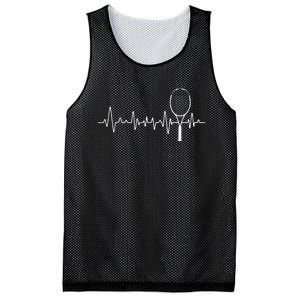 Tennis Racket Pulse Heartbeat EKG Tournament Sports Lover Mesh Reversible Basketball Jersey Tank