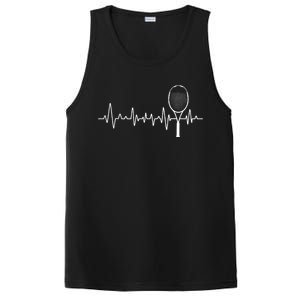 Tennis Racket Pulse Heartbeat EKG Tournament Sports Lover PosiCharge Competitor Tank