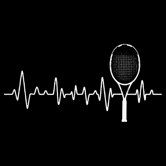 Tennis Racket Pulse Heartbeat EKG Tournament Sports Lover Women's V-Neck T-Shirt