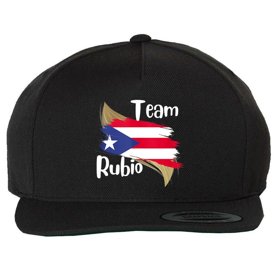 Team Rubio Puerto Rico PR Flag Pride Wool Snapback Cap