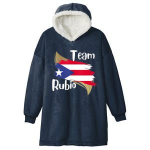 Team Rubio Puerto Rico PR Flag Pride Hooded Wearable Blanket