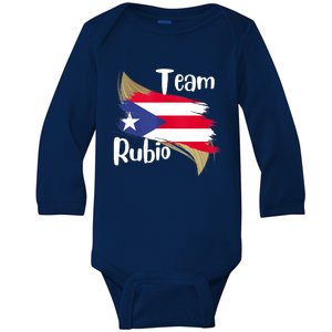 Team Rubio Puerto Rico PR Flag Pride Baby Long Sleeve Bodysuit