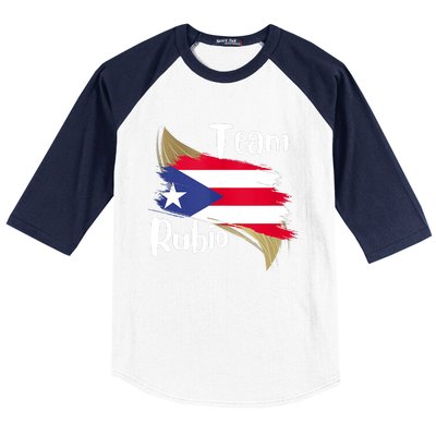 Team Rubio Puerto Rico PR Flag Pride Baseball Sleeve Shirt