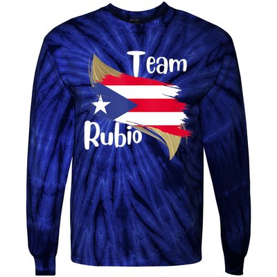 Team Rubio Puerto Rico PR Flag Pride Tie-Dye Long Sleeve Shirt