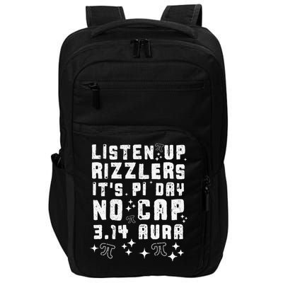 Teacher Rizzlers Pi Day Show No Cap Brainrot Funny Pi Day Impact Tech Backpack