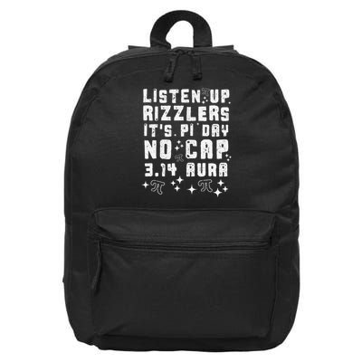 Teacher Rizzlers Pi Day Show No Cap Brainrot Funny Pi Day 16 in Basic Backpack