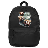 Three Red Panda Moon 3 Moon Forest Bamboo Howling Bear 16 in Basic Backpack