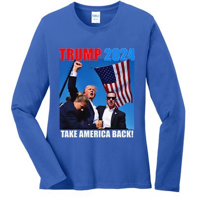 Trump Rally Pray For President Trump God Bless Trump Ladies Long Sleeve Shirt