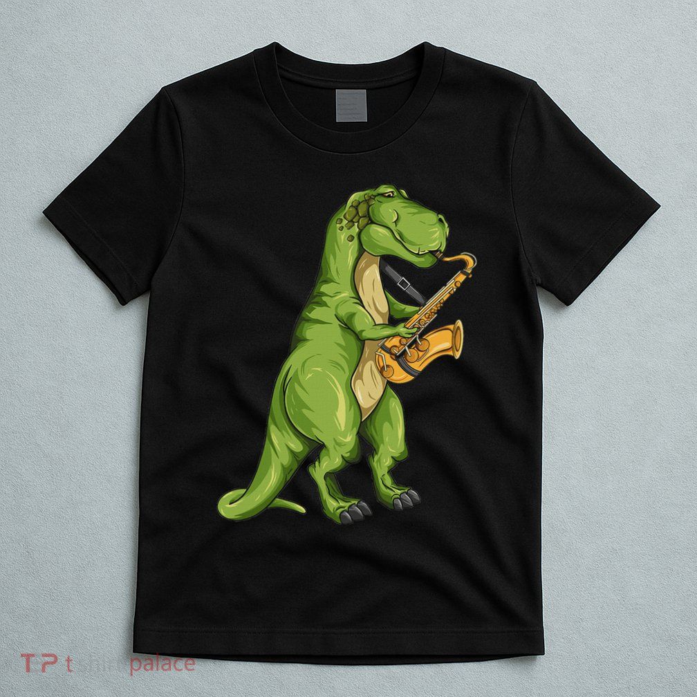 T Rex Playing Saxophone Magical Trex Dinosaur Sax Player T-Shirt