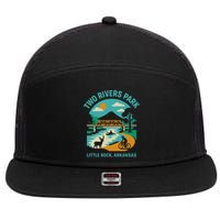 Two Rivers Park In Little Rock Arkansas Bridge View Gift 7 Panel Mesh Trucker Snapback Hat