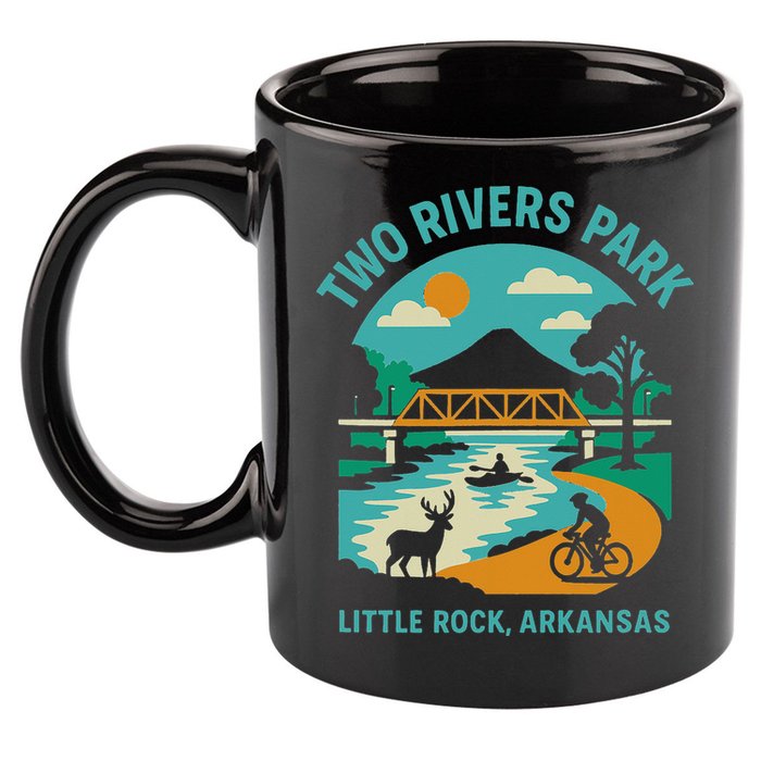 Two Rivers Park In Little Rock Arkansas Bridge View Gift 11oz C Handle Ceramic Mug