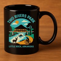Two Rivers Park In Little Rock Arkansas Bridge View Gift 11oz C Handle Ceramic Mug