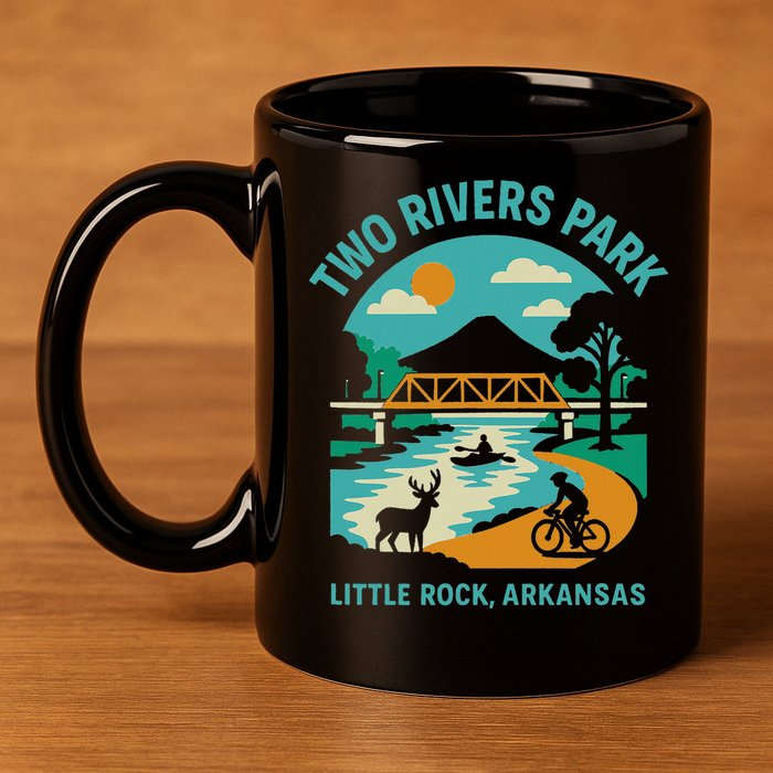 Two Rivers Park In Little Rock Arkansas Bridge View Gift 11oz C Handle Ceramic Mug