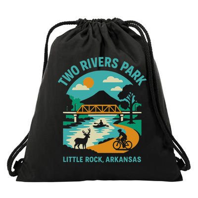 Two Rivers Park In Little Rock Arkansas Bridge View Gift Drawstring Bag