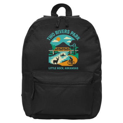 Two Rivers Park In Little Rock Arkansas Bridge View Gift 16 in Basic Backpack