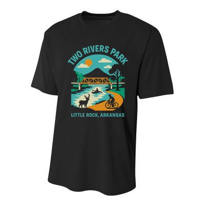Two Rivers Park In Little Rock Arkansas Bridge View Gift Youth Performance Sprint T-Shirt