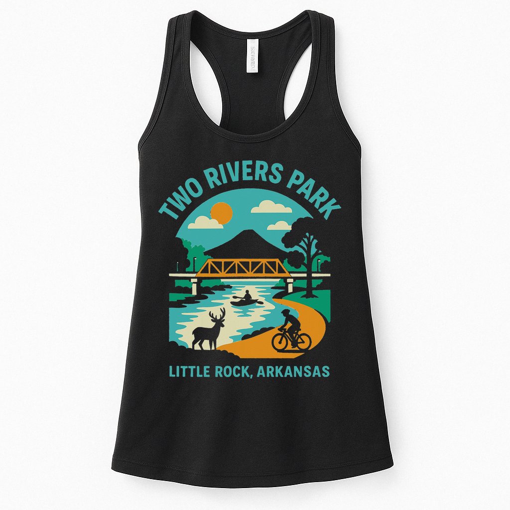 Two Rivers Park In Little Rock Arkansas Bridge View Gift Womens Tank Top