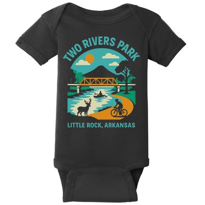 Two Rivers Park In Little Rock Arkansas Bridge View Gift Baby Bodysuit
