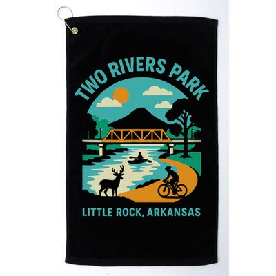 Two Rivers Park In Little Rock Arkansas Bridge View Gift Golf Towel