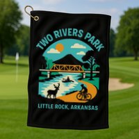 Two Rivers Park In Little Rock Arkansas Bridge View Gift Golf Towel