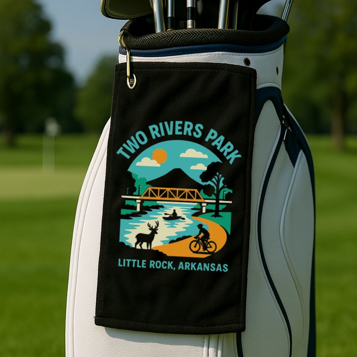 Two Rivers Park In Little Rock Arkansas Bridge View Gift Golf Towel