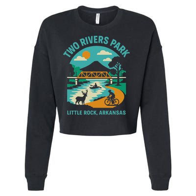 Two Rivers Park In Little Rock Arkansas Bridge View Gift Cropped Pullover Crew