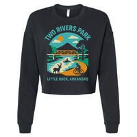 Two Rivers Park In Little Rock Arkansas Bridge View Gift Cropped Pullover Crew