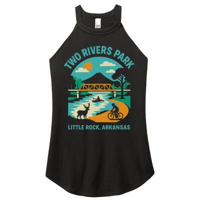 Two Rivers Park In Little Rock Arkansas Bridge View Gift Women's Perfect Tri Rocker Tank