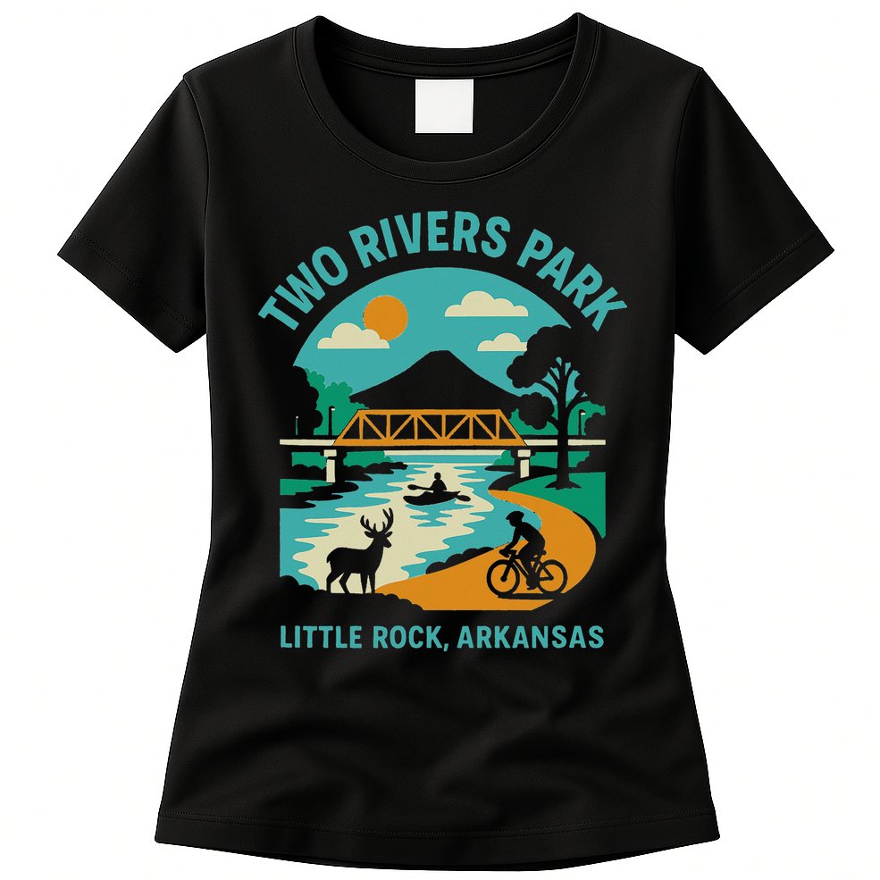 Two Rivers Park In Little Rock Arkansas Bridge View Gift Womens T-Shirt