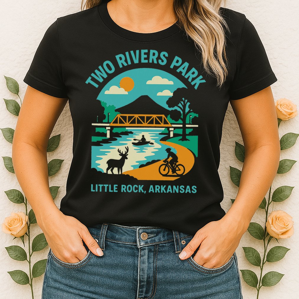 Two Rivers Park In Little Rock Arkansas Bridge View Gift Womens T-Shirt